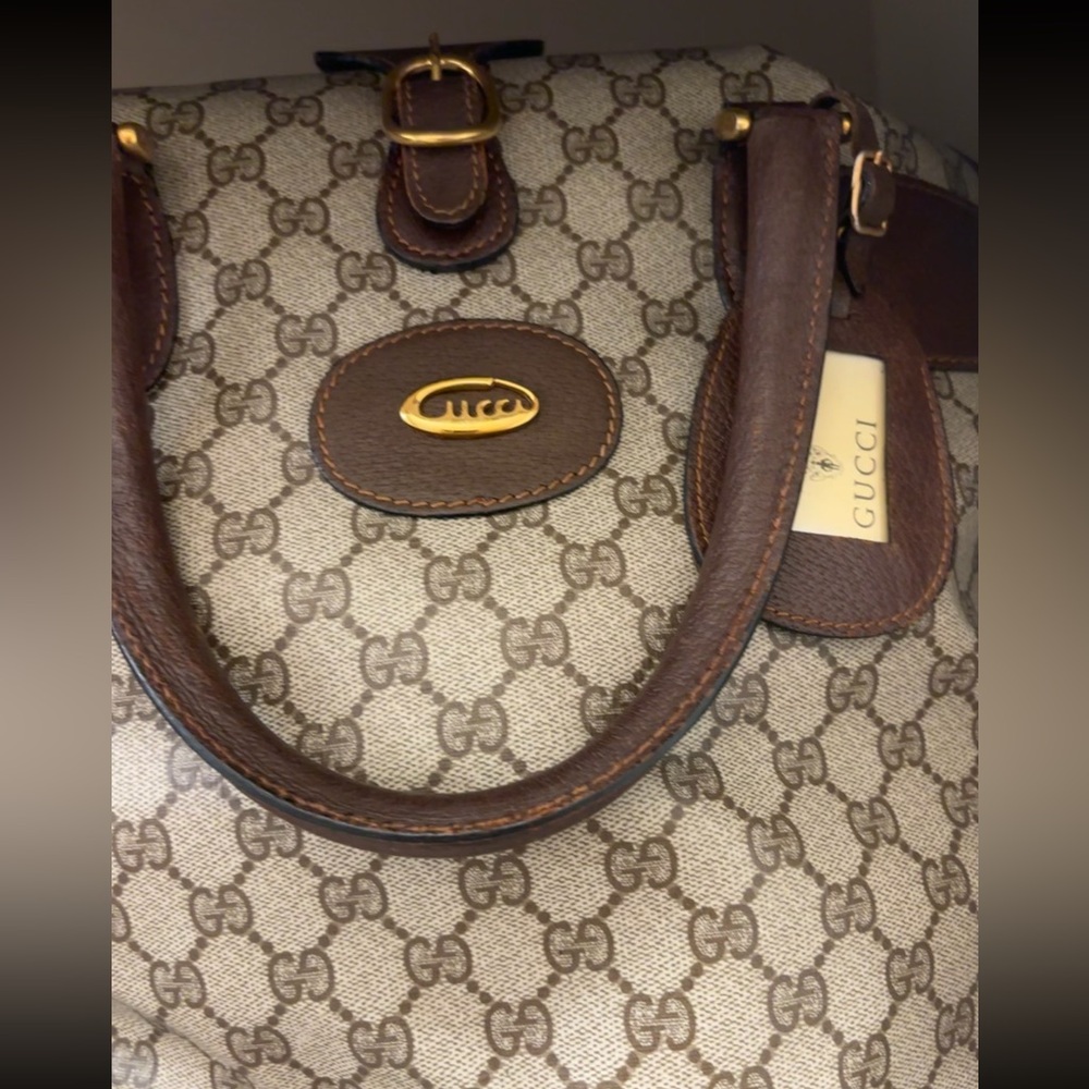 Gucci RARE 22”x 22“Vintage Bowler Bag XL - Picture 4 of 13